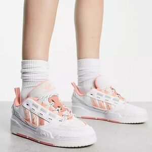 adidas Originals ADI 2000 sneakers in white and Coral